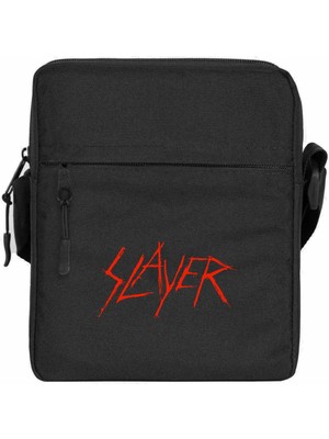 Zepplin Giyim Slayer Logo Omuz Çantası Fermuarlı Siyah Renk
