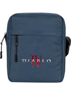 Zepplin Giyim Diablo Iv Logo Omuz Çantası Fermuarlı Lacivert Renk