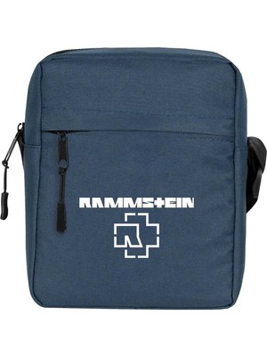 Zepplin Giyim Rammstein Logo 2 Omuz Çantası Fermuarlı Lacivert Renk