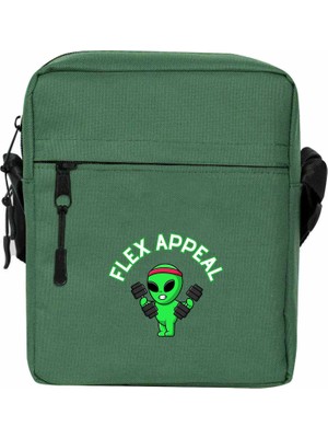 Zepplin Giyim Alien Lift Omuz Çantası Fermuarlı Yeşil Renk