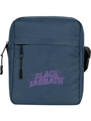 Zepplin Giyim Black Sabbath Logo Omuz Çantası Fermuarlı Lacivert Renk