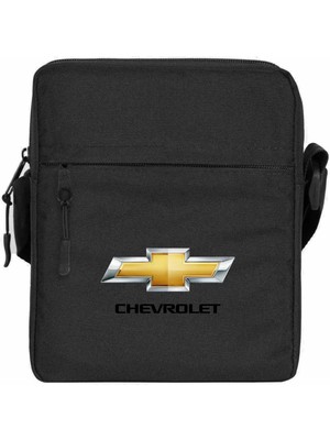 Zepplin Giyim Chevrolet Logo Omuz Çantası Fermuarlı Siyah Renk