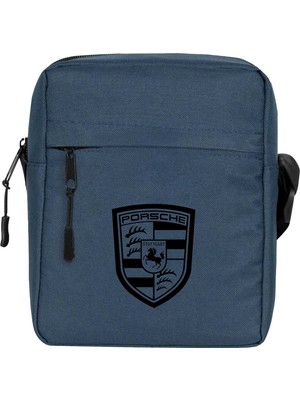 Zepplin Giyim Porshe Logo Black Omuz Çantası Fermuarlı Lacivert Renk