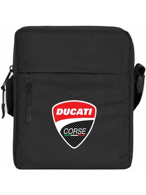 Zepplin Giyim Ducati Corse Logo Omuz Çantası Fermuarlı Siyah Renk