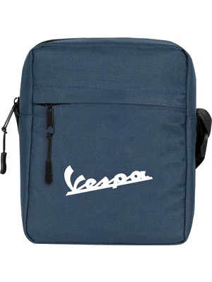 Zepplin Giyim Vespa Logo 3 Omuz Çantası Fermuarlı Lacivert Renk