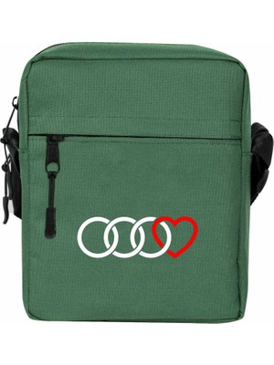Zepplin Giyim 3 Audi Rings Hearth Omuz Çantası Fermuarlı Yeşil Renk