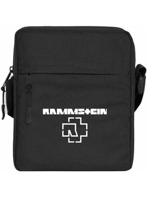 Zepplin Giyim Rammstein Logo 2 Omuz Çantası Fermuarlı Siyah Renk