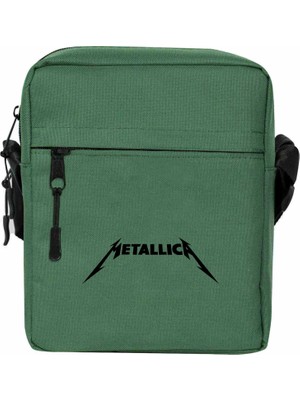 Zepplin Giyim Metallica Classic Logo Omuz Çantası Fermuarlı Yeşil Renk