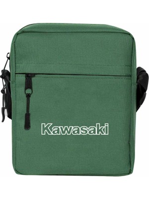 Zepplin Giyim Kawaski Text Omuz Çantası Fermuarlı Yeşil Renk