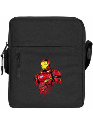 Zepplin Giyim Iron-Man Armor Omuz Çantası Fermuarlı Siyah Renk