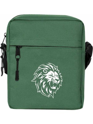 Zepplin Giyim Black And White Lion Omuz Çantası Fermuarlı Yeşil Renk