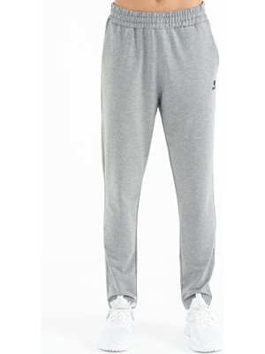 Tommy Life Gri Melanj Logo Nakış Detaylı Yan Cepli Standart Kalıp Erkek Eşofman Alt - 84967