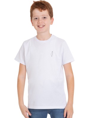 Zaytoon Unisex Çocuk Kısa Kollu Yan Boş  Filistin Haritası Nakışlı Tişört