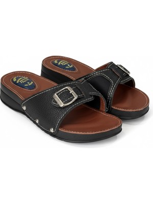 Wordex Hipokrat HP450 Hakiki Deri Halluks ve Jelli Topuk Dikeni Terliği Kemik Çıktısı Günlük Kadın Terlik