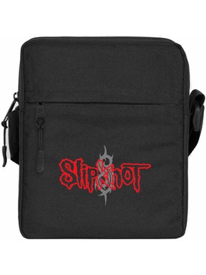 Zepplin Giyim Slipknot Logo Omuz Çantası Fermuarlı Siyah Renk