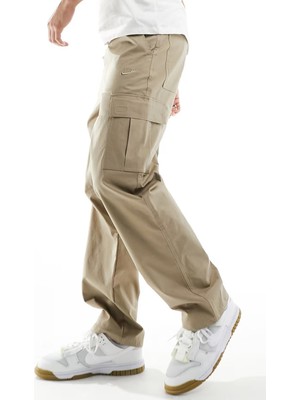 Nike Club Chino Woven Trousers Canvas Cargo Pant Dokuma Canvas Kargo Cepli Pantalon Bej