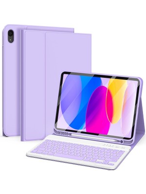 Alstrap Ipad 11.nesil A16  11INÇ/10.NESIL 10.9 Inç Uyumlu Kablosuz Kalemlikli Klavyeli Tablet Kılıfı