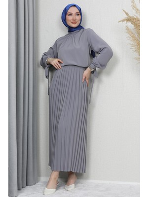 Giza Store Sare Tesettür Takım Gri