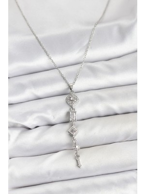 Callerrons Accessories Zincir Gümüş Renk Kutup Yıldızı Enerji Model Kadın Y Kolye - EBJ251115W38406