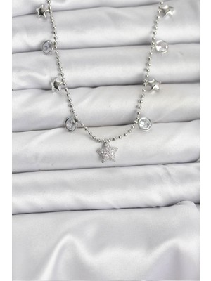 Callerrons Accessories Pirinç Gümüş Renk Yıldız Model Kadın Kolye - EBJ251115W38380