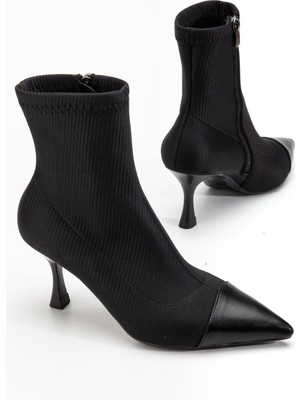 Suins Shoes Suins Elaris Model Premium Model Kadın Siyah Bot 7,5 cm Topuk Yüksekliği