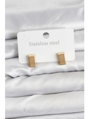 Callerrons Accessories Gold Renk Külçe Altın Model Kadın Küpe - EBJ251115W38435