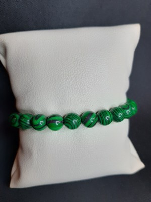 Mryart Yeşil Siyah Havlit Taşı Doğaltaş Bileklik Unisex