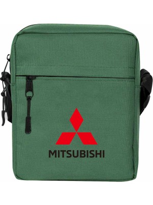 Zepplin Giyim Mitsubishi Logo Omuz Çantası Fermuarlı Yeşil Renk
