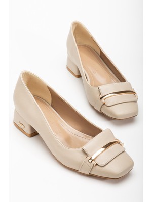 Suins Shoes Suins Premium Rona Model Kadın Orta Topuklu Ayakkabı