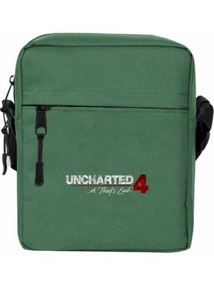 Zepplin Giyim Uncharted 4 Logo Omuz Çantası Fermuarlı Yeşil Renk