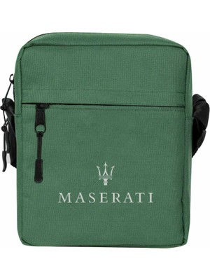 Zepplin Giyim Maserati Logo Omuz Çantası Fermuarlı Yeşil Renk