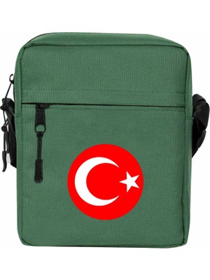 Zepplin Giyim Ay Yıldız Omuz Çantası Fermuarlı Yeşil Renk