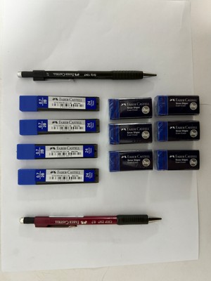 Faber Castell 1347 Versatil Kalem 0 ,7 2 Li- Faber Castell 6 Lı Sınav Silgisi-Faber Castell Super Fıne 2b 75 mm Kalem Ucu  0.7