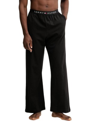 Tommy Hilfiger Erkek Siyah Rahat Jersey Eşofman Altı UM0UM03654