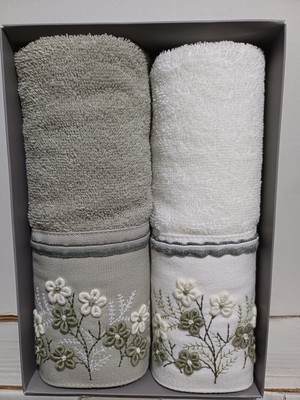 Özdilek Ditsy Garden 2'li Nakışlı El ve Yüz Havlusu 50X90 cm