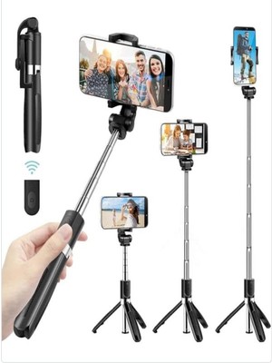 CAILON Bluetooth Kumandalı Kablosuz Tripod Selfie Çubuğu - Monopod Selfie Çubuğu