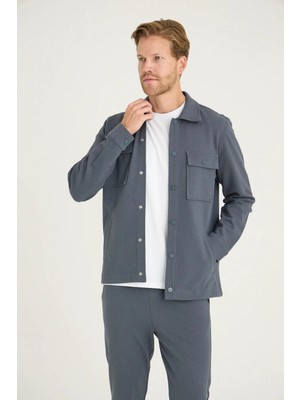 Kly Erkek Comfort Fit Çıtçıtlı Gömlek Kısa Kol T-Shirt Jogger Pantolon 3'lü Eşofman Takım