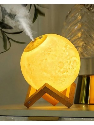 Ay Lambası Hava Nemlendirici – USB Şarjlı LED Işıklı Moon Lamp Humidifier | Aromaterapi Buhar Difüzör