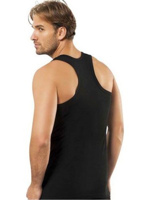 Jiber Erkek 2'li Siyah Sporcu Rambo Askılı Atlet