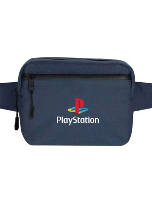 Zepplin Giyim Playstation Logo White Bel Çantası Fermuarlı Lacivert Renk