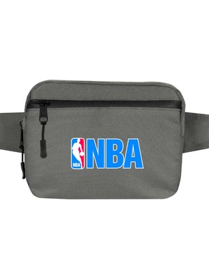 Zepplin Giyim Nba Logo Bel Çantası Fermuarlı Gri Renk