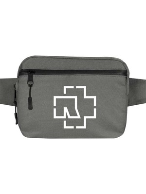 Zepplin Giyim Rammstein Logo Bel Çantası Fermuarlı Gri Renk