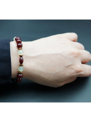 Siyah İnci Oltutaşı Damla Kehribar Kadın Bileklik SB00049