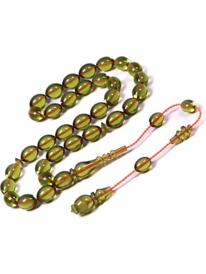 Tesbihkenti Mahmut Başkale Seri Yeşil Ateş Kehribar Tesbih