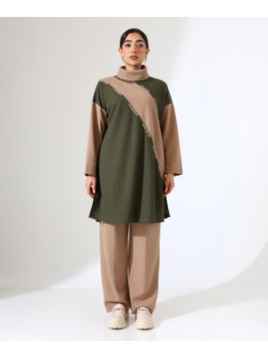 Fi'l Arz Fashion Selanik Boğazlı Iki Parça Tunik Takım