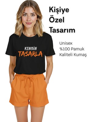 Color Luxe Kişiye Özel Baskı (Kendin Tasarla) Baskılı %100 Pamuk Rahat Kesim T-Shirt
