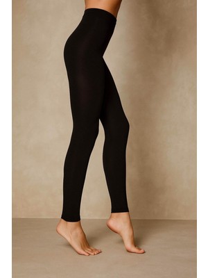 Düven Kadın Siyah Rengi Toparlayıcı Termal Içlik Tayt Içi Polar Thermal