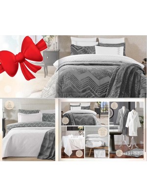 Taç Mutluluk Işıltısı Elora Antrasit Çeyiz Seti