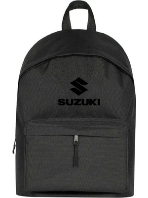 Zepplin Giyim Suzuki Logo Text Black Sırt Çantası Siyah Renk