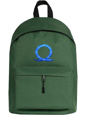 Zepplin Giyim God Of War Ragnarok Blue Logo Sırt Çantası Yeşil Renk